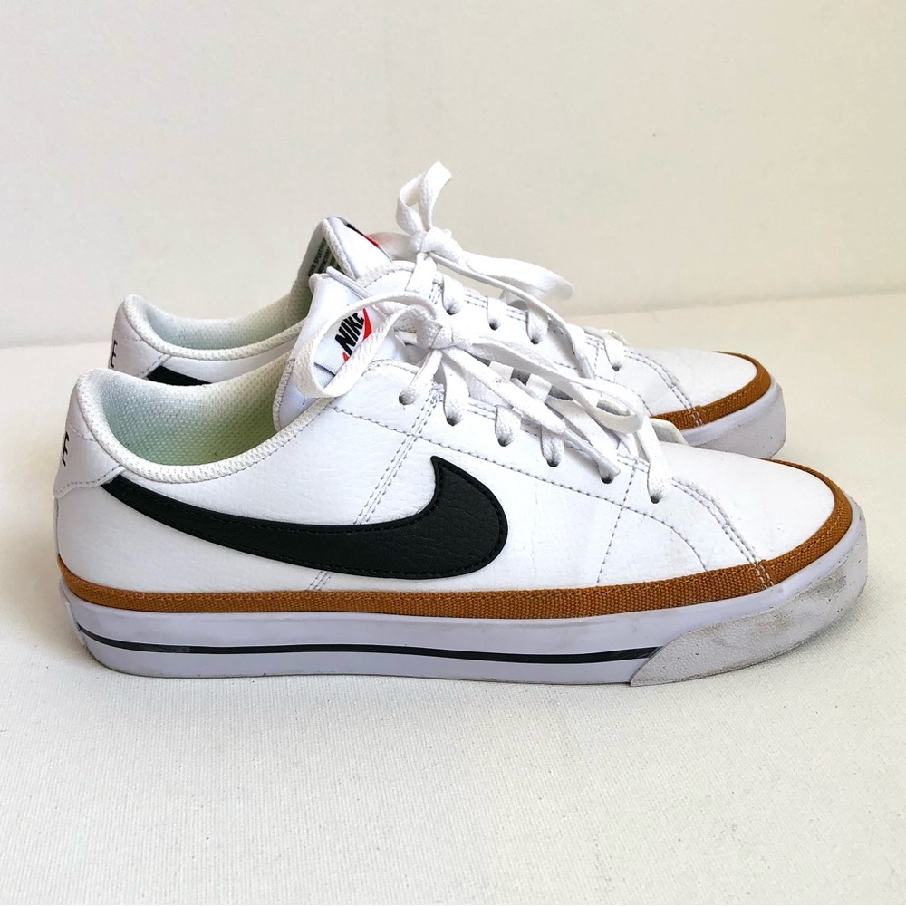 Nike Court Legacy Sneakers | White, Black, Desert Ochre Size 7 Athletic Casual - Picture 5 of 13